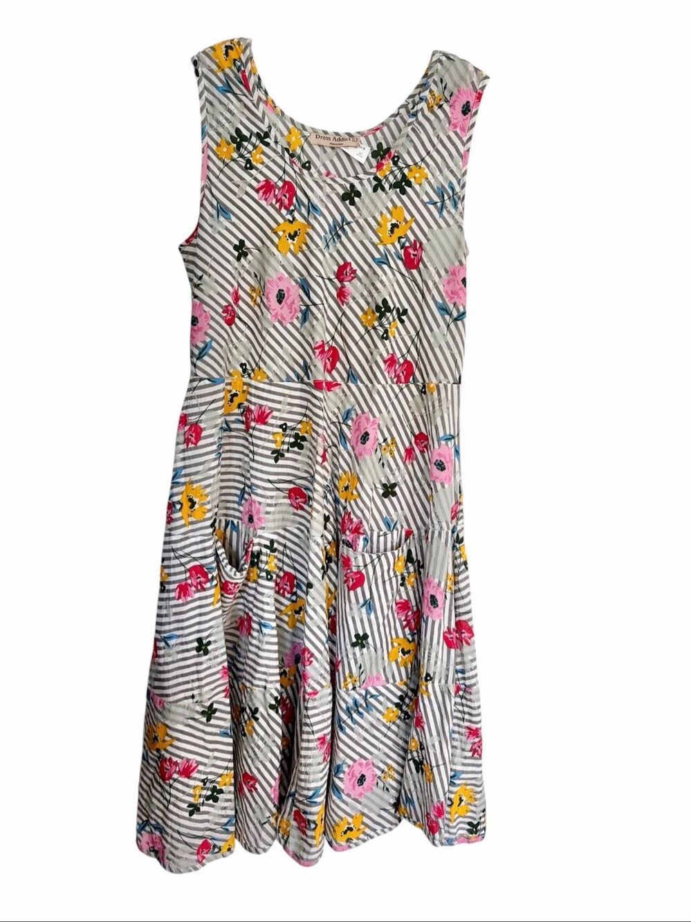 Dress Addict Scoop neck, sleeveless, three tiers Dress Sz L New - Picture 2 of 4